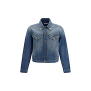 Jachetă din denim Versace albastră din bumbac