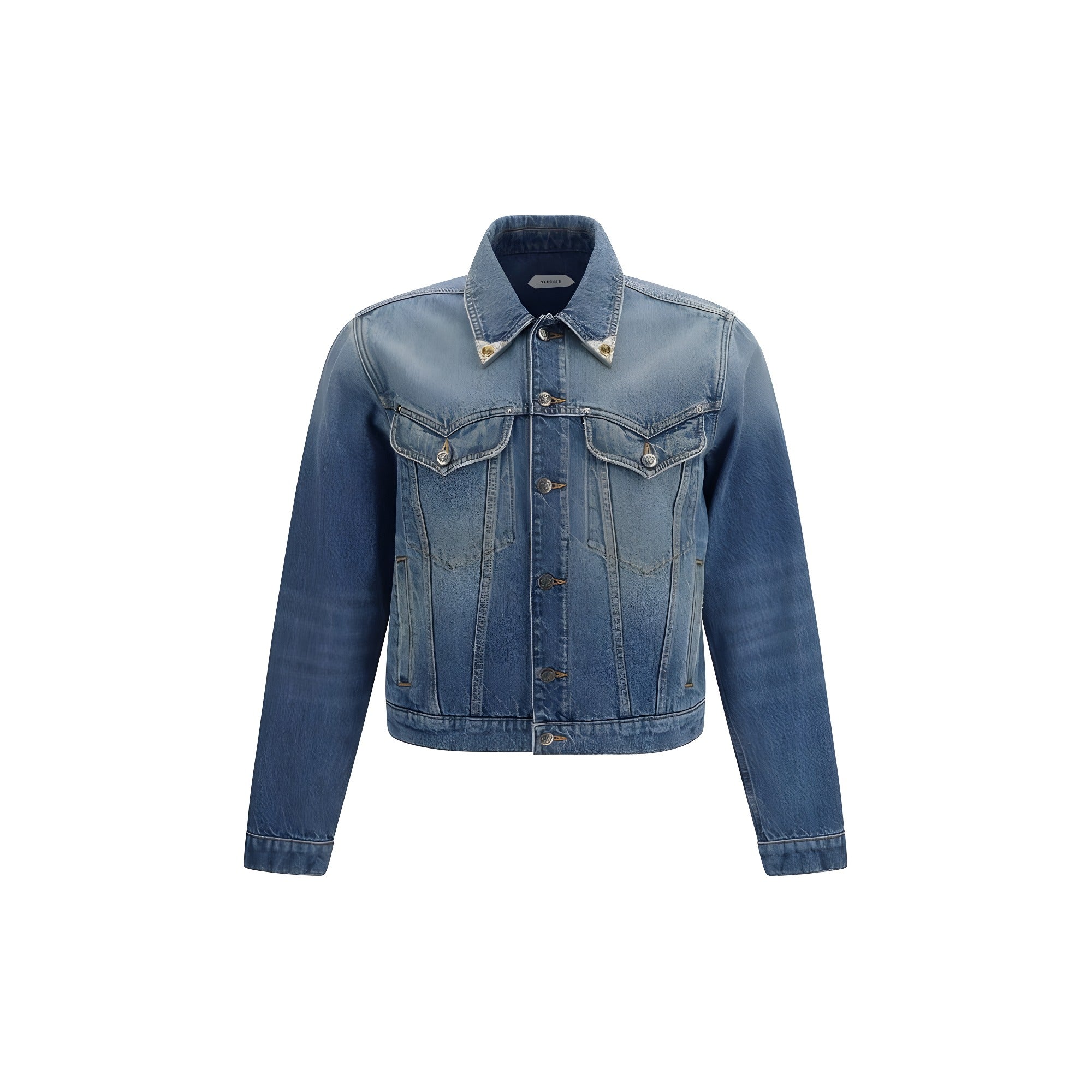 Jachetă din denim Versace albastră din bumbac