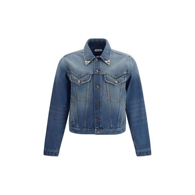 Jachetă din denim Versace albastră din bumbac