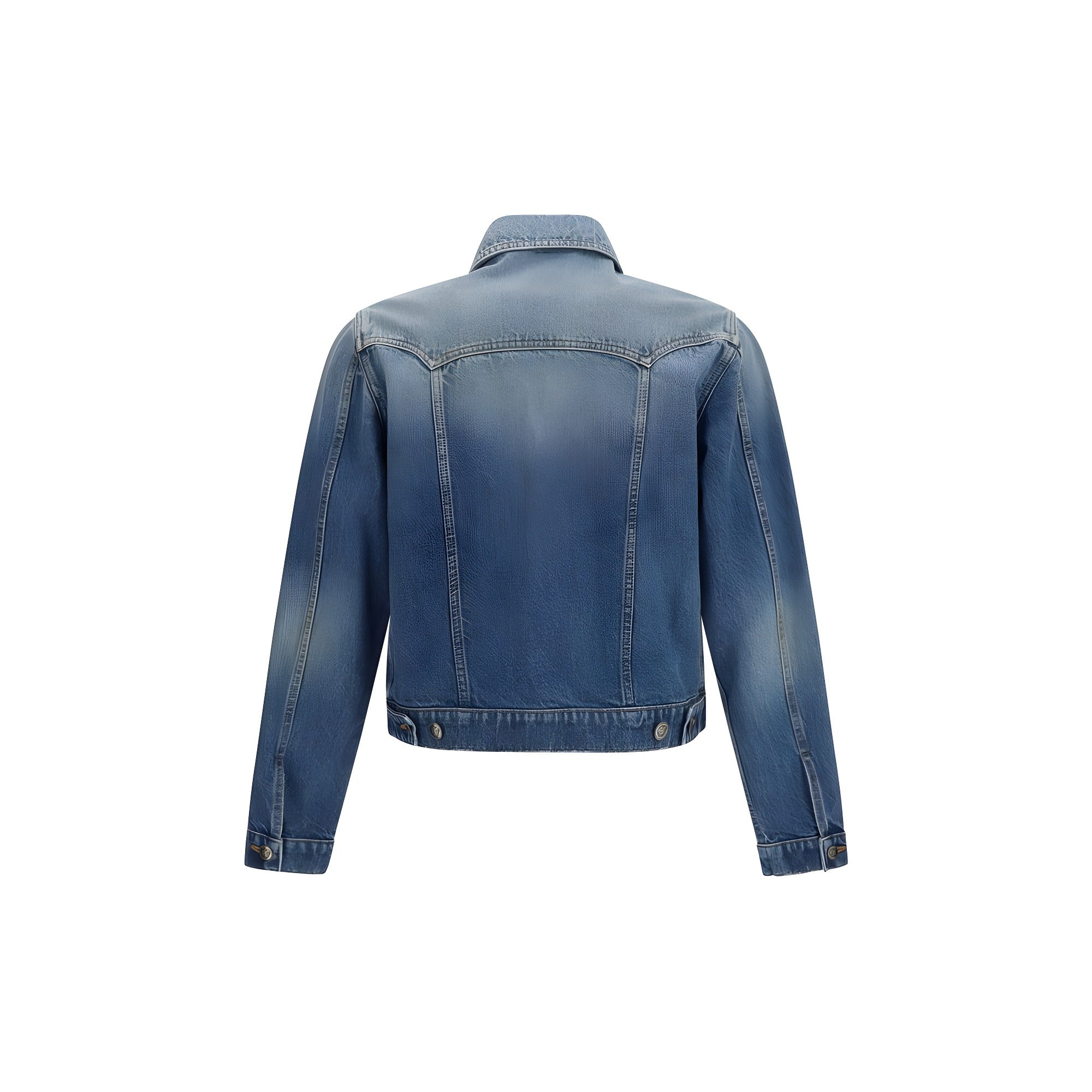 Jachetă din denim Versace albastră din bumbac