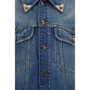 Jachetă din denim Versace albastră din bumbac