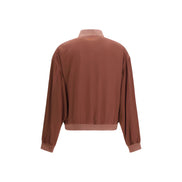 Geacă bomber Versace din mătase Bordeaux