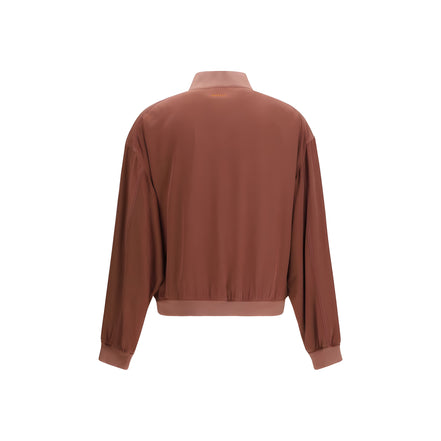 Geacă bomber Versace din mătase Bordeaux