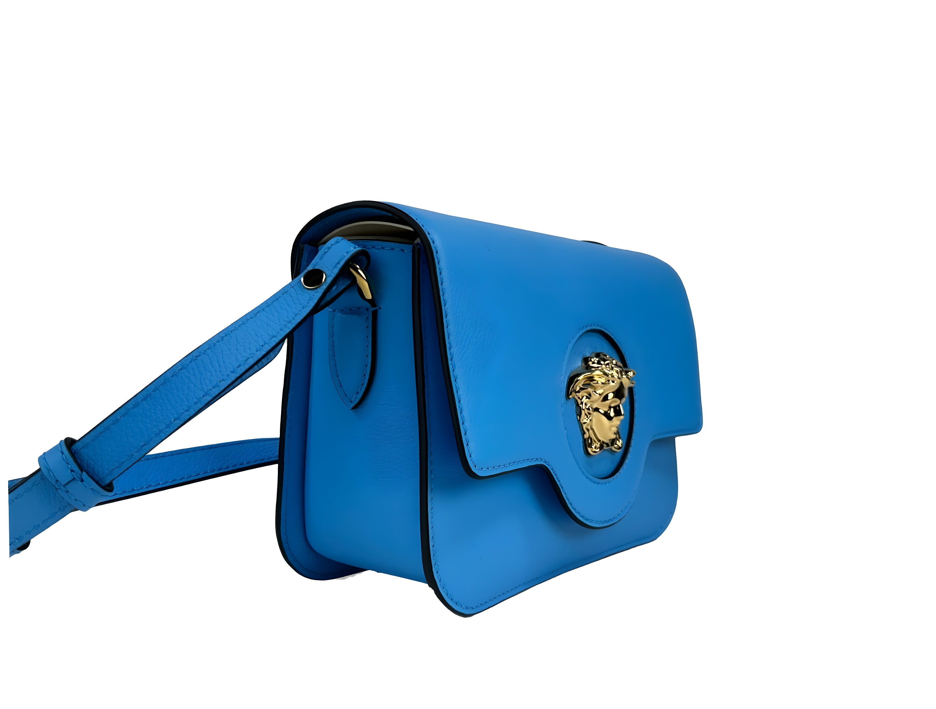 Geantă crossbody din piele Versace La Medusa albastru