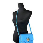 Geantă crossbody din piele Versace La Medusa albastru