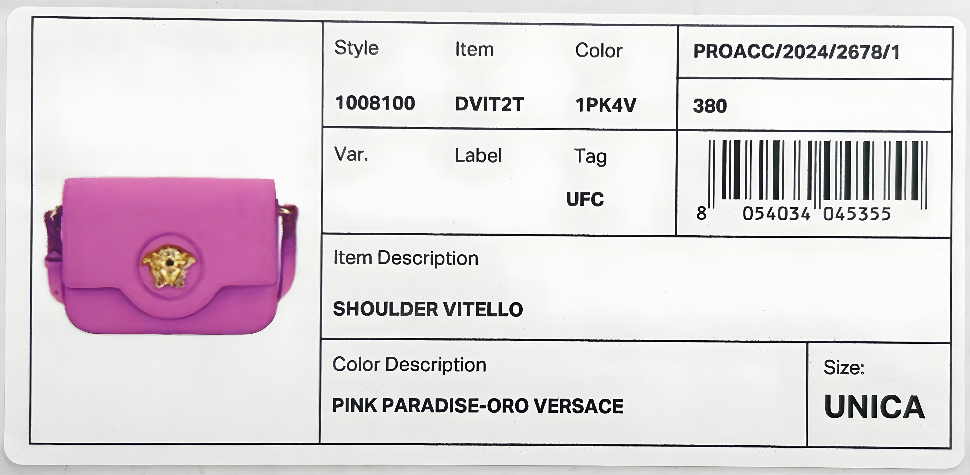 Versace La Medusa Pink Leather Crossbody Bag