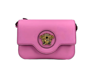 Geantă crossbody Versace La Medusa din piele roz