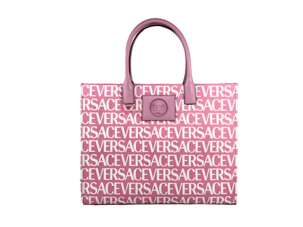 Geantă Shopper Versace Medusa Large Canvas Baby Pink