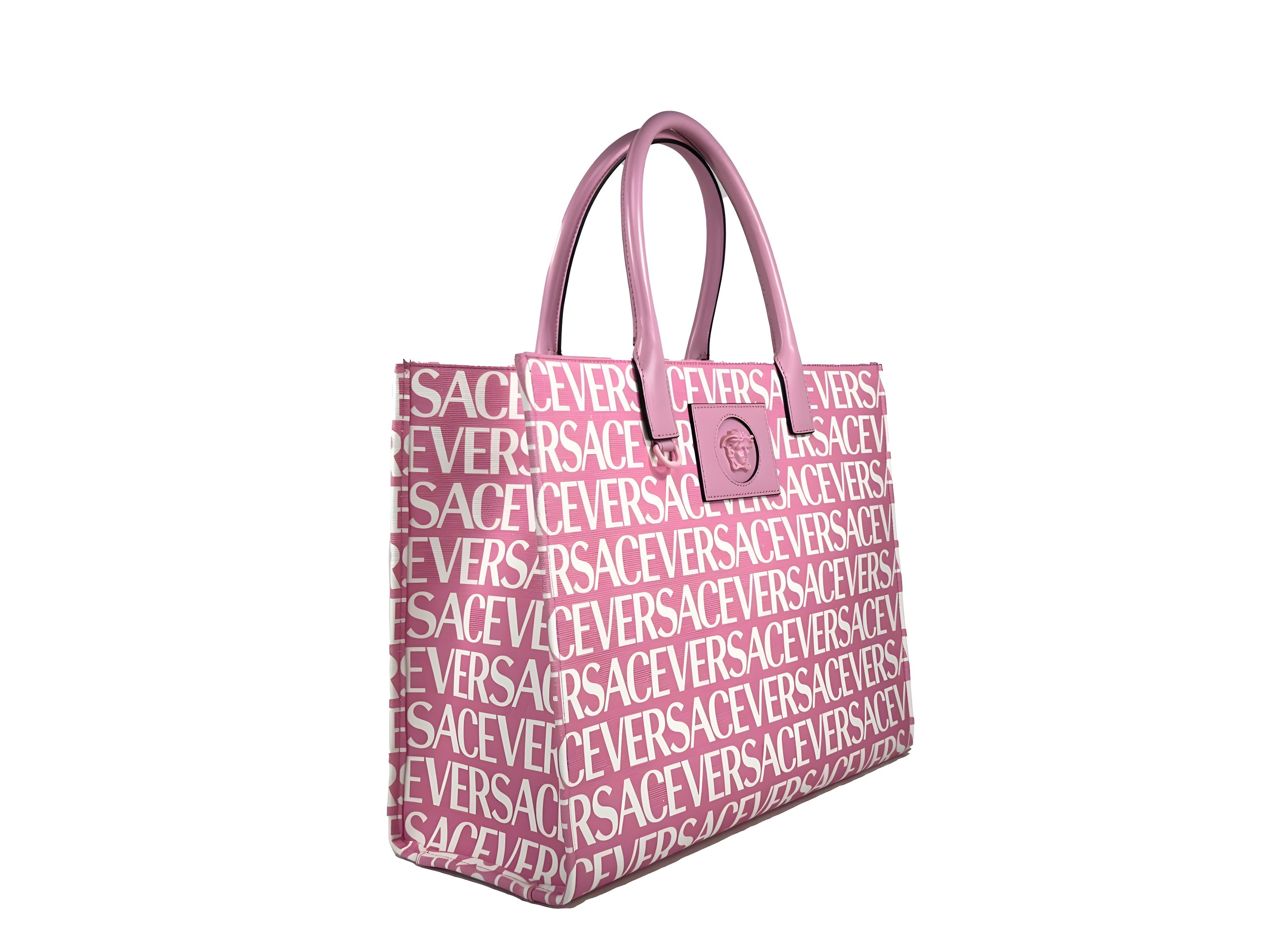 Geantă Shopper Versace Medusa Large Canvas Baby Pink