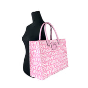 Geantă Shopper Versace Medusa Large Canvas Baby Pink