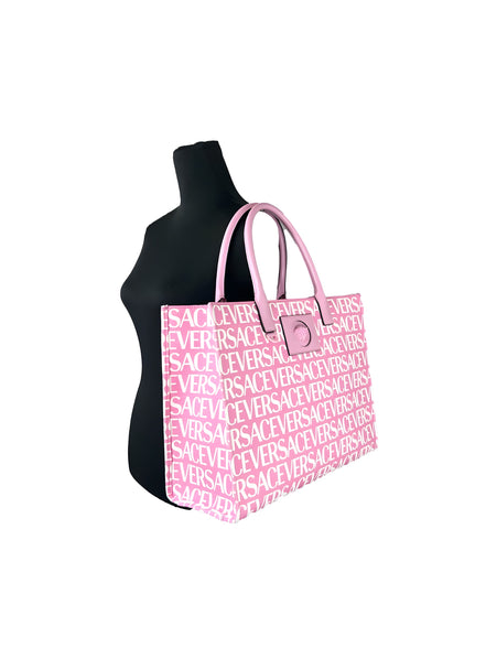 Geantă Shopper Versace Medusa Large Canvas Baby Pink