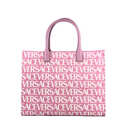 Geantă Shopper Versace Medusa Large Canvas Baby Pink