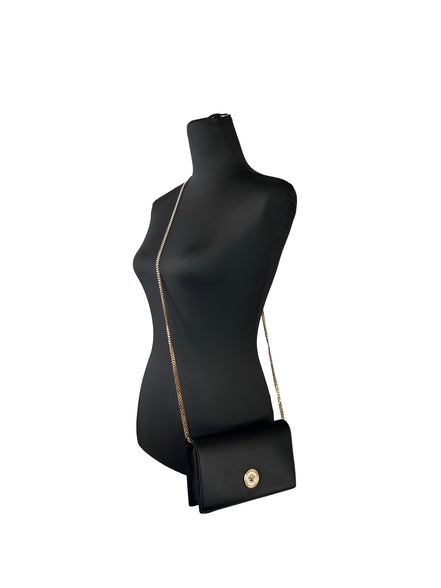 Versace Mini Chain Black Crossbody Wallet Bag