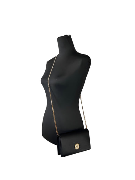 Versace Mini Chain Black Crossbody Wallet Bag