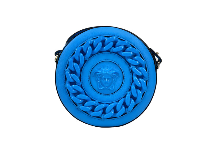 Versace Disco Round Leather Camera Crossbody Bag