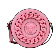 Geantă crossbody Versace Disco Round din piele, tip cameră foto