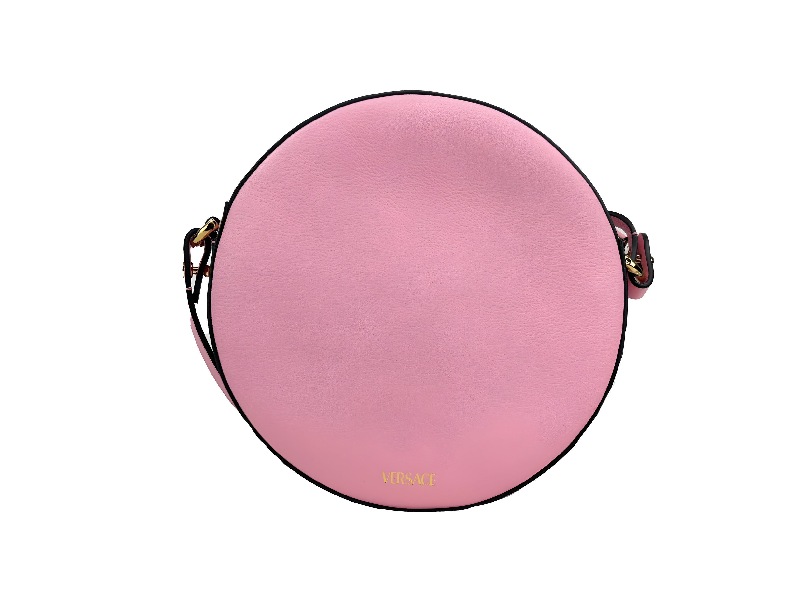 Geantă crossbody Versace Disco Round din piele, tip cameră foto