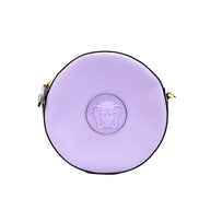 Geantă crossbody Versace Lilac Disco din piele, tip cameră