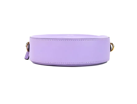 Geantă crossbody Versace Lilac Disco din piele, tip cameră