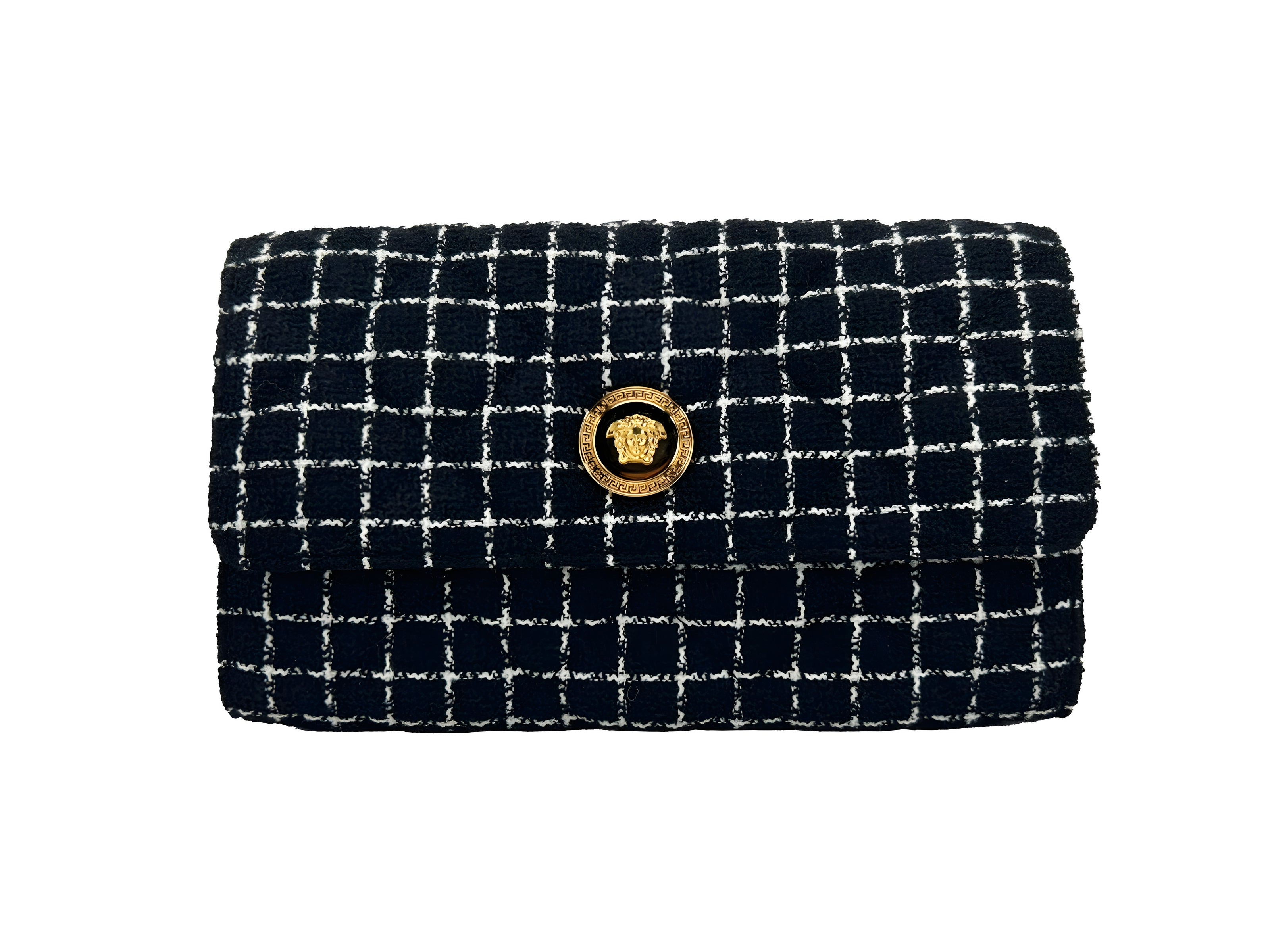 Versace Black Wallet On A Chain Crossbody Bag