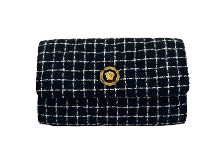 Versace Black Wallet On A Chain Crossbody Bag