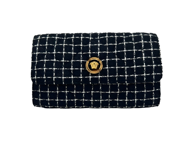 Versace Black Wallet On A Chain Crossbody Bag