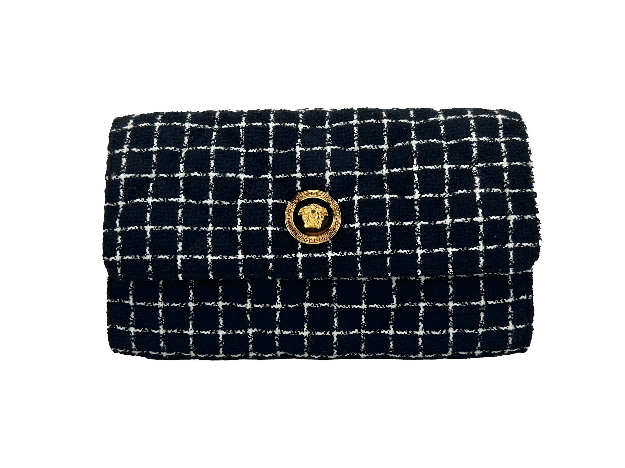 Geantă Crossbody Versace Neagră tip Portofel cu Lanț