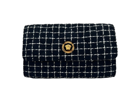 Geantă Crossbody Versace Neagră tip Portofel cu Lanț