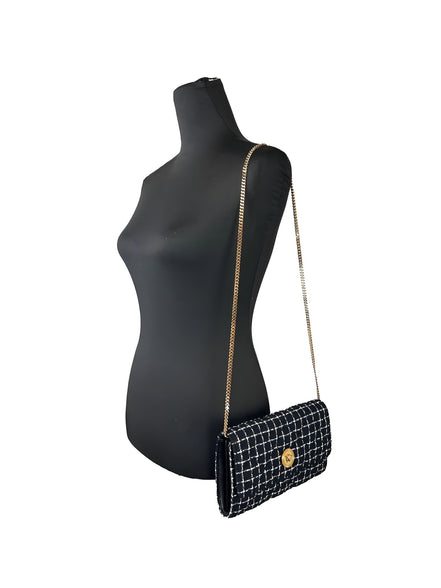 Geantă Crossbody Versace Neagră tip Portofel cu Lanț