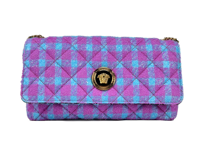 Geantă de umăr/crossbody medie Versace din lână Lurex