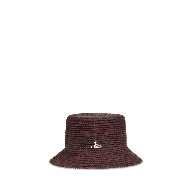 Vivienne Westwood Brown Raffia Bucket Hat