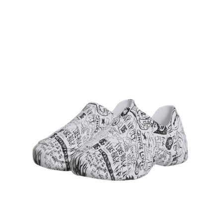 Sneakers Dolce & Gabbana Daymaster albi cu negru graffiti
