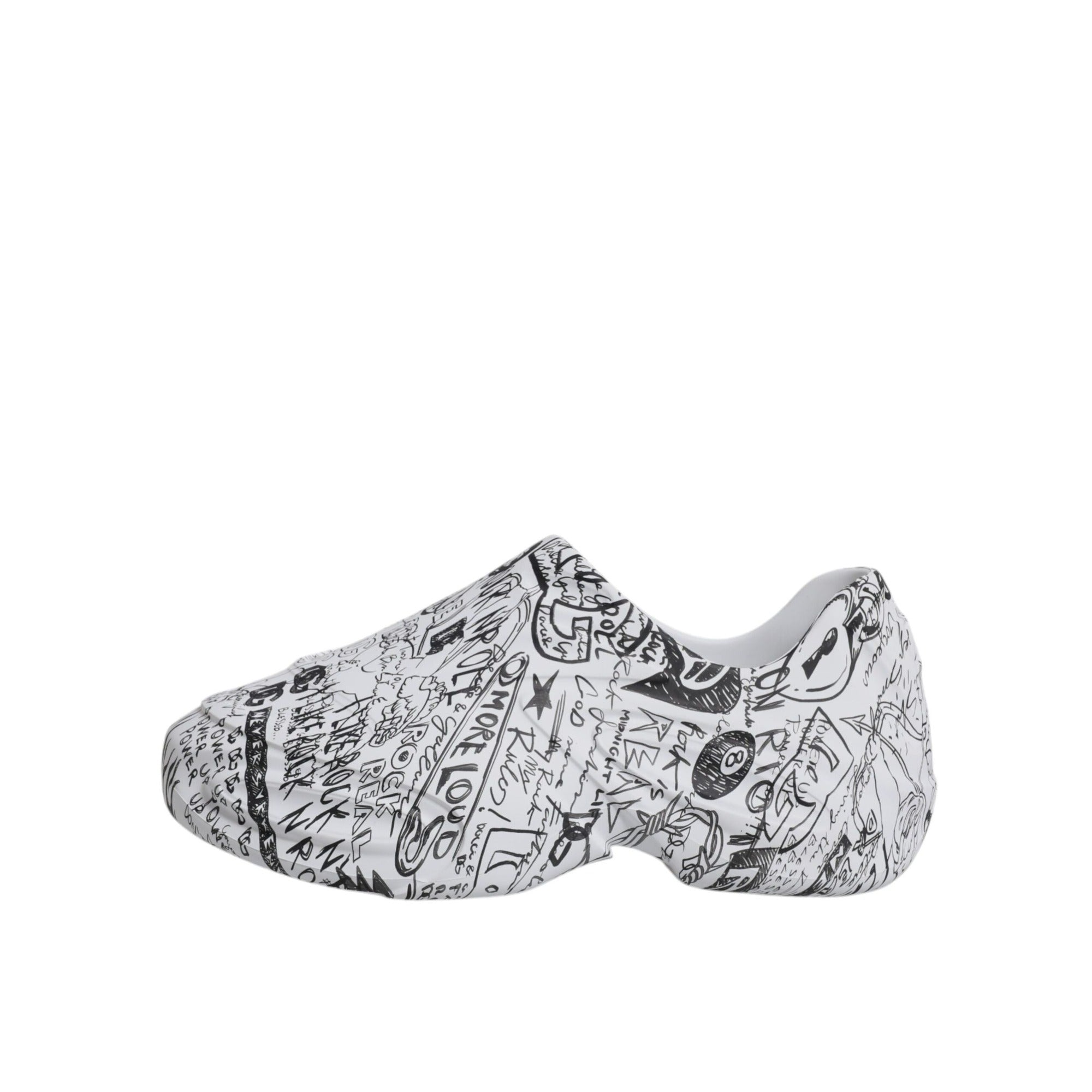 Sneakers Dolce & Gabbana Daymaster albi cu negru graffiti