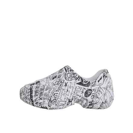 Sneakers Dolce & Gabbana Daymaster albi cu negru graffiti