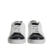 Sneakers Dolce & Gabbana Portofino albi cu negru din piele