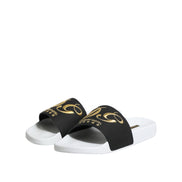 Sandale de plajă Dolce & Gabbana din piele albă și neagră