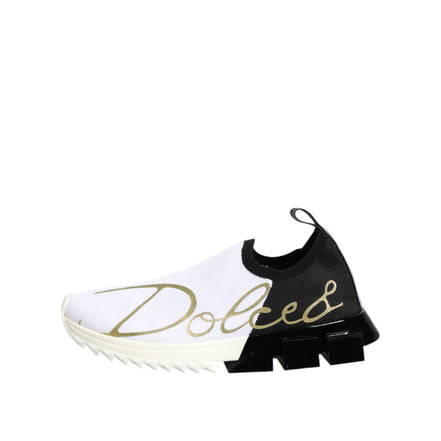 Dolce & Gabbana White Black Low Top Sorrento Sneakers