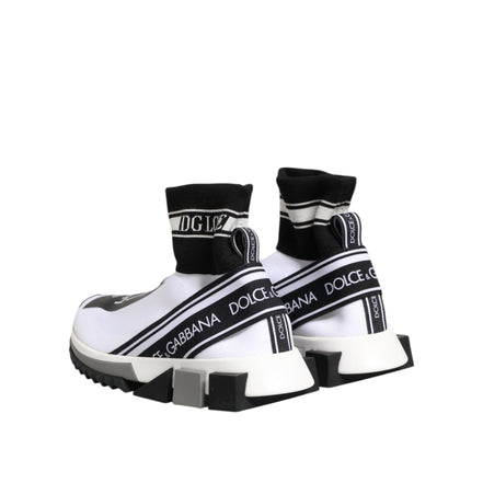 Dolce & Gabbana White Black Sorrento Socks Sneakers