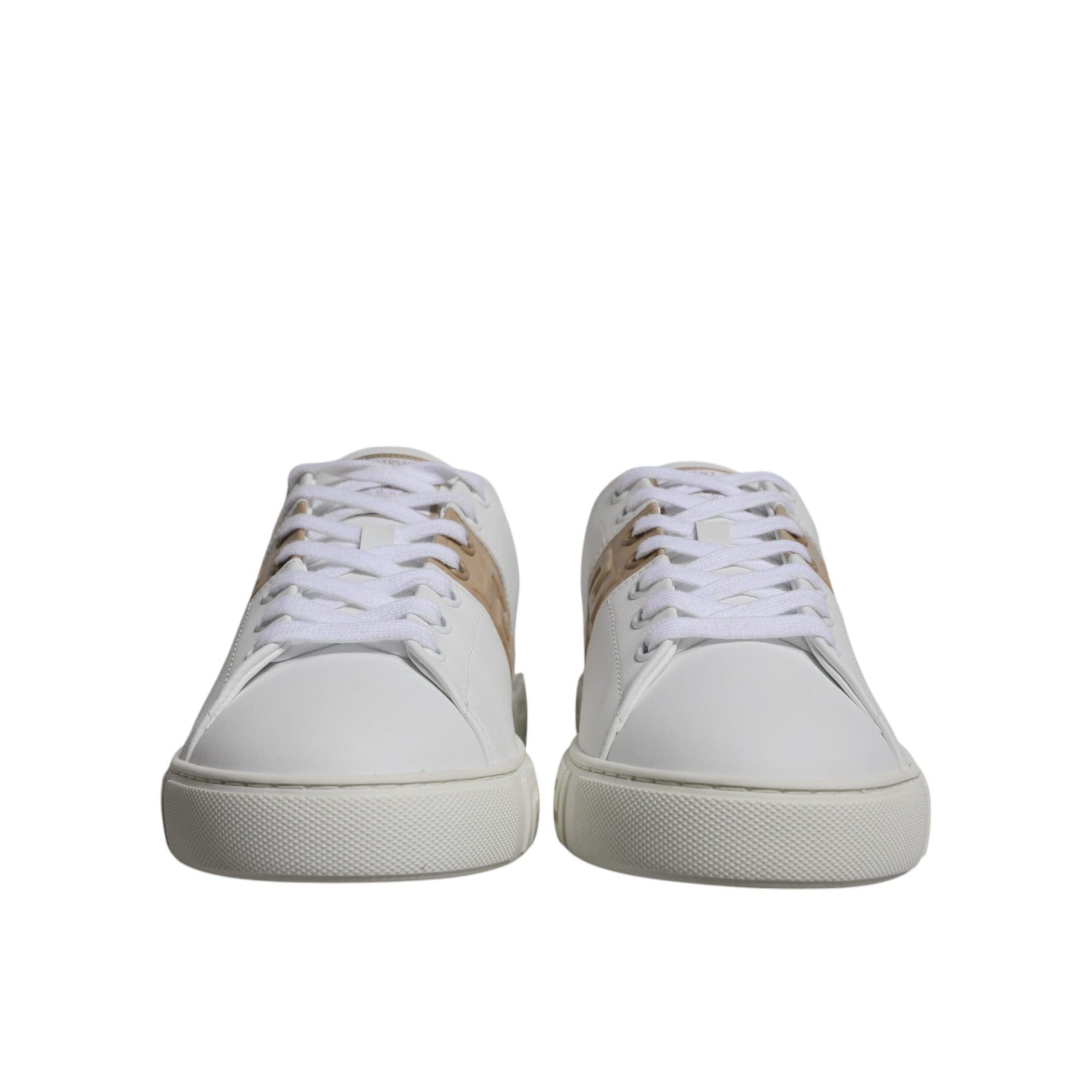 Sneakers joase Versace albe maro cu imprimeu Greca din TPU