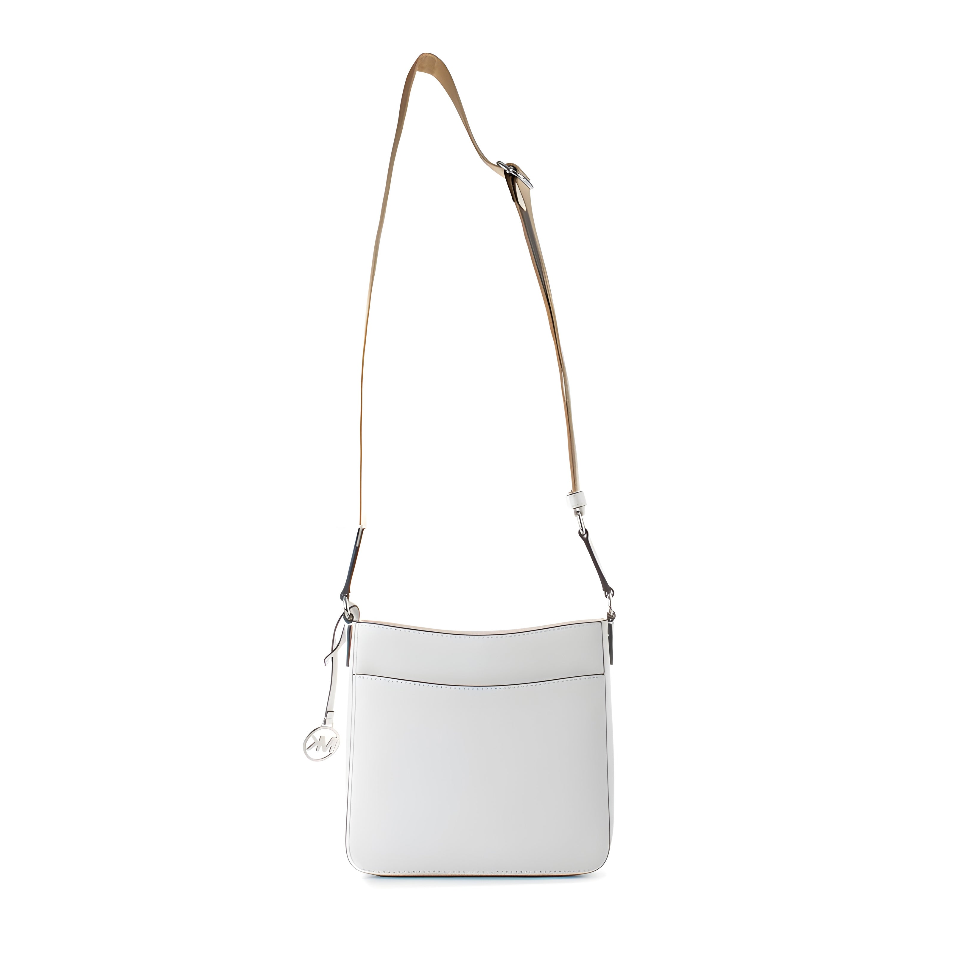 Geantă de umăr Michael Kors din pânză albă