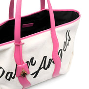 Palm Angels White Canvas Tote Bag