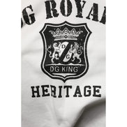 Hanorac Dolce & Gabbana din bumbac alb cu glugă și imprimeu DG ROYAL