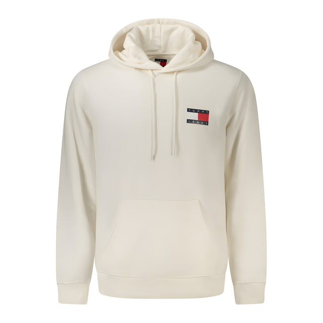 Hanorac Tommy Hilfiger alb din bumbac, cu glugă