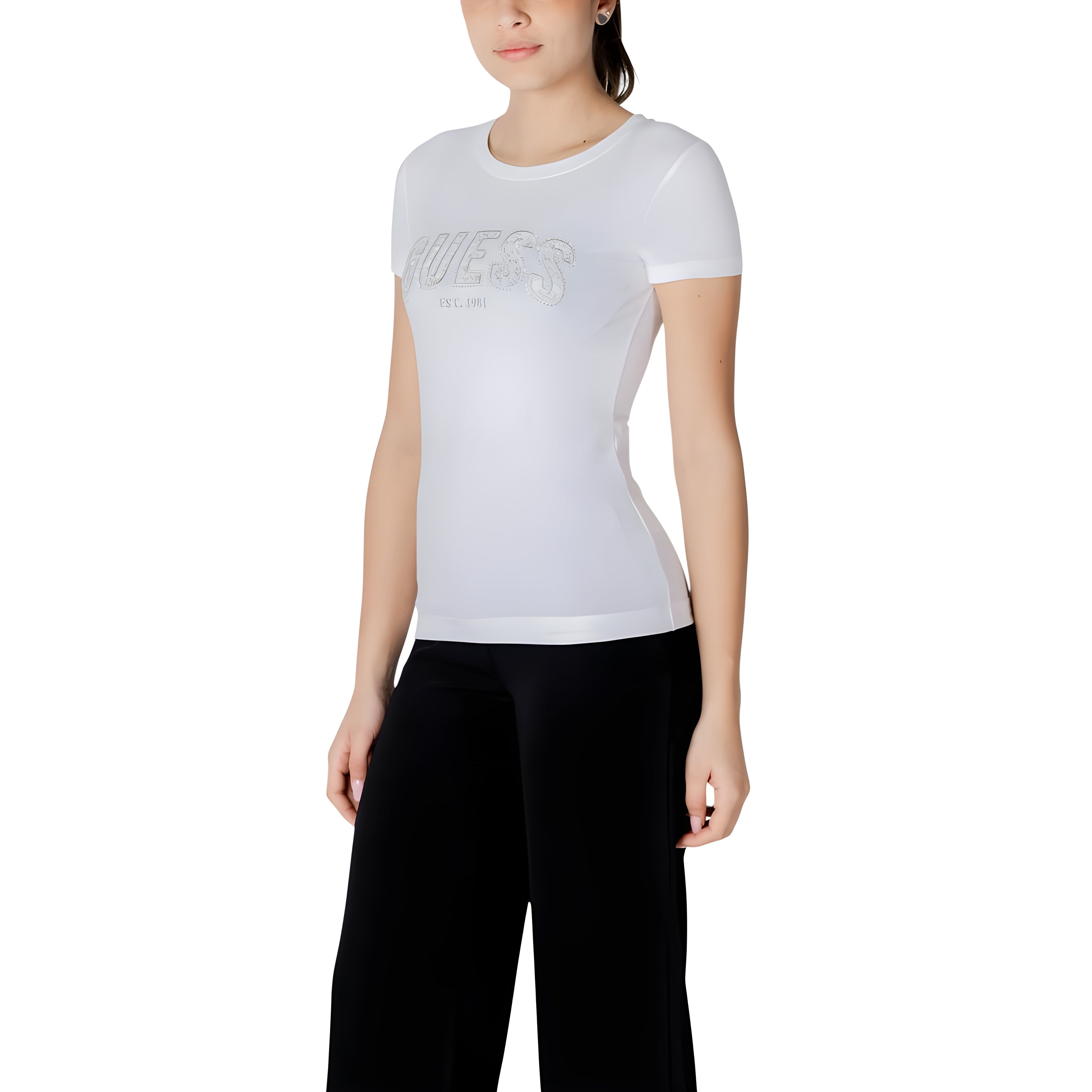 Guess White Cotton T-Shirt