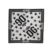 Dolce & Gabbana White DG Crown Print Square Foulard 52cm x 50.5cm Scarf