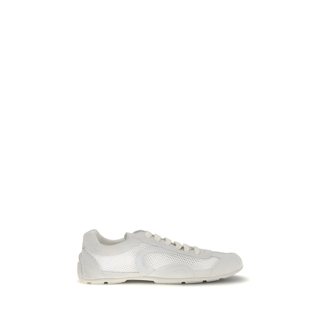Adidași joși Prada din pânză albă