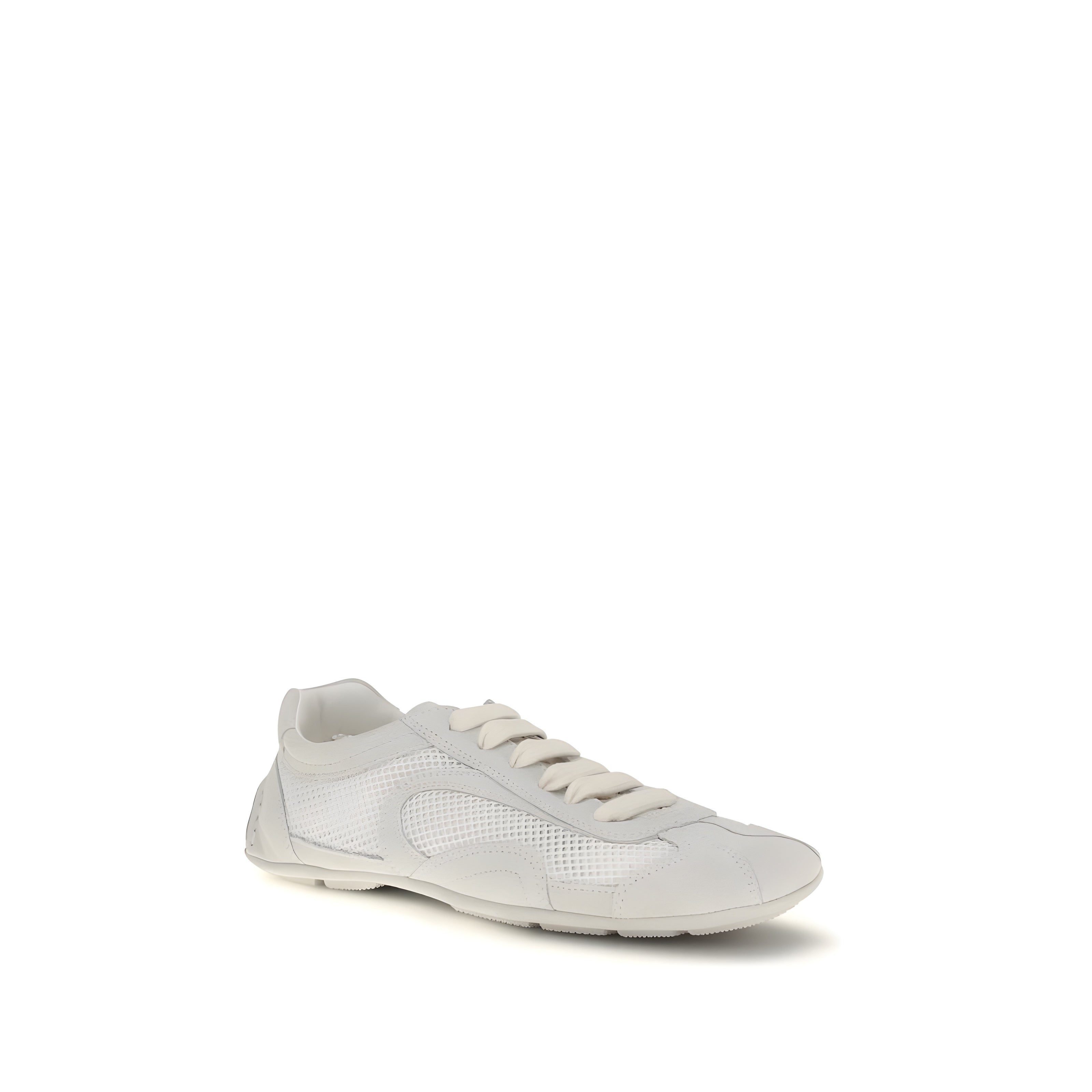 Adidași joși Prada din pânză albă