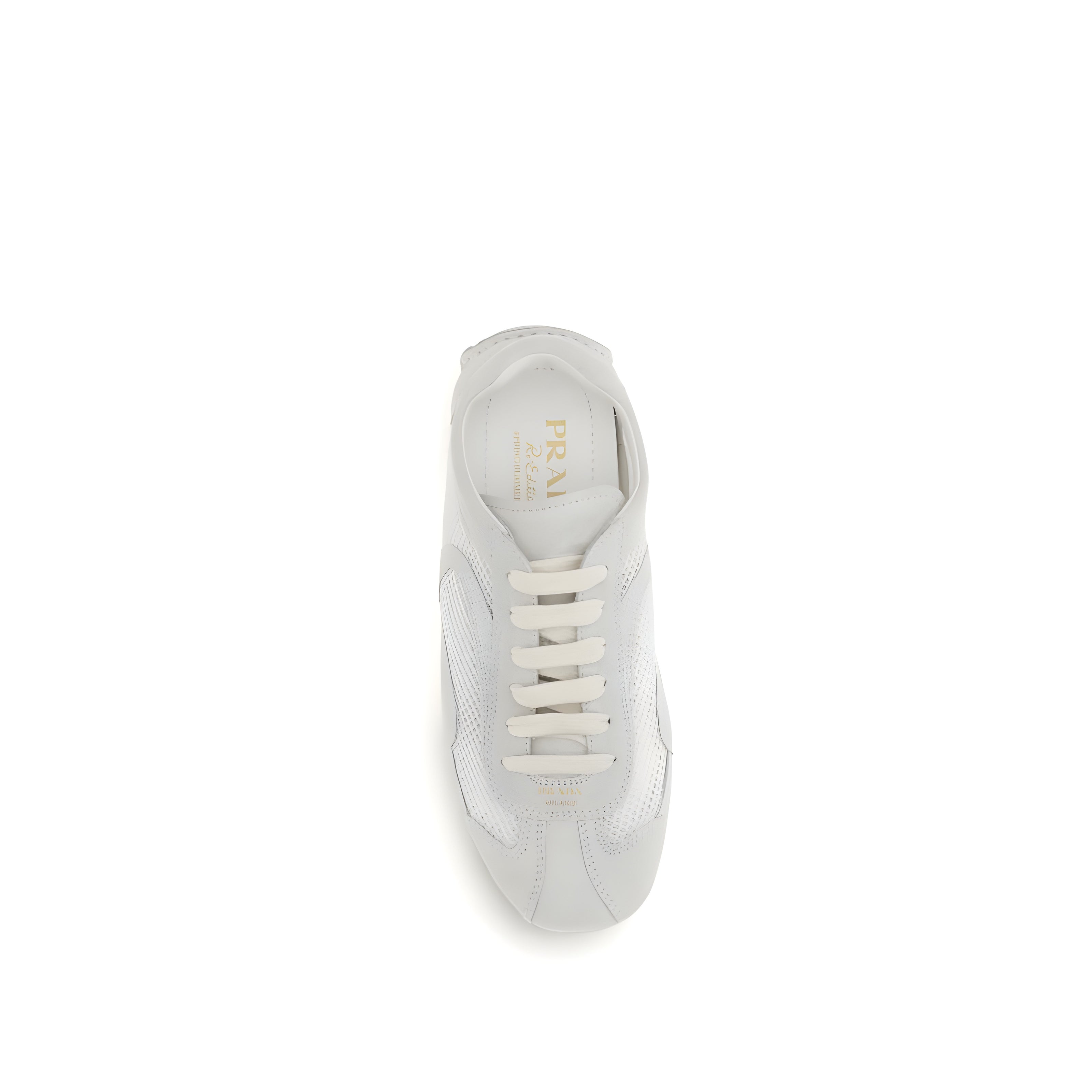Adidași joși Prada din pânză albă