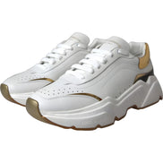 Dolce & Gabbana White Gold DAYMASTER Leather Sneakers