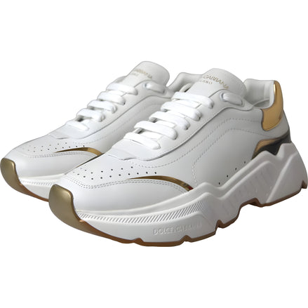 Adidași din piele Dolce & Gabbana White Gold DAYMASTER